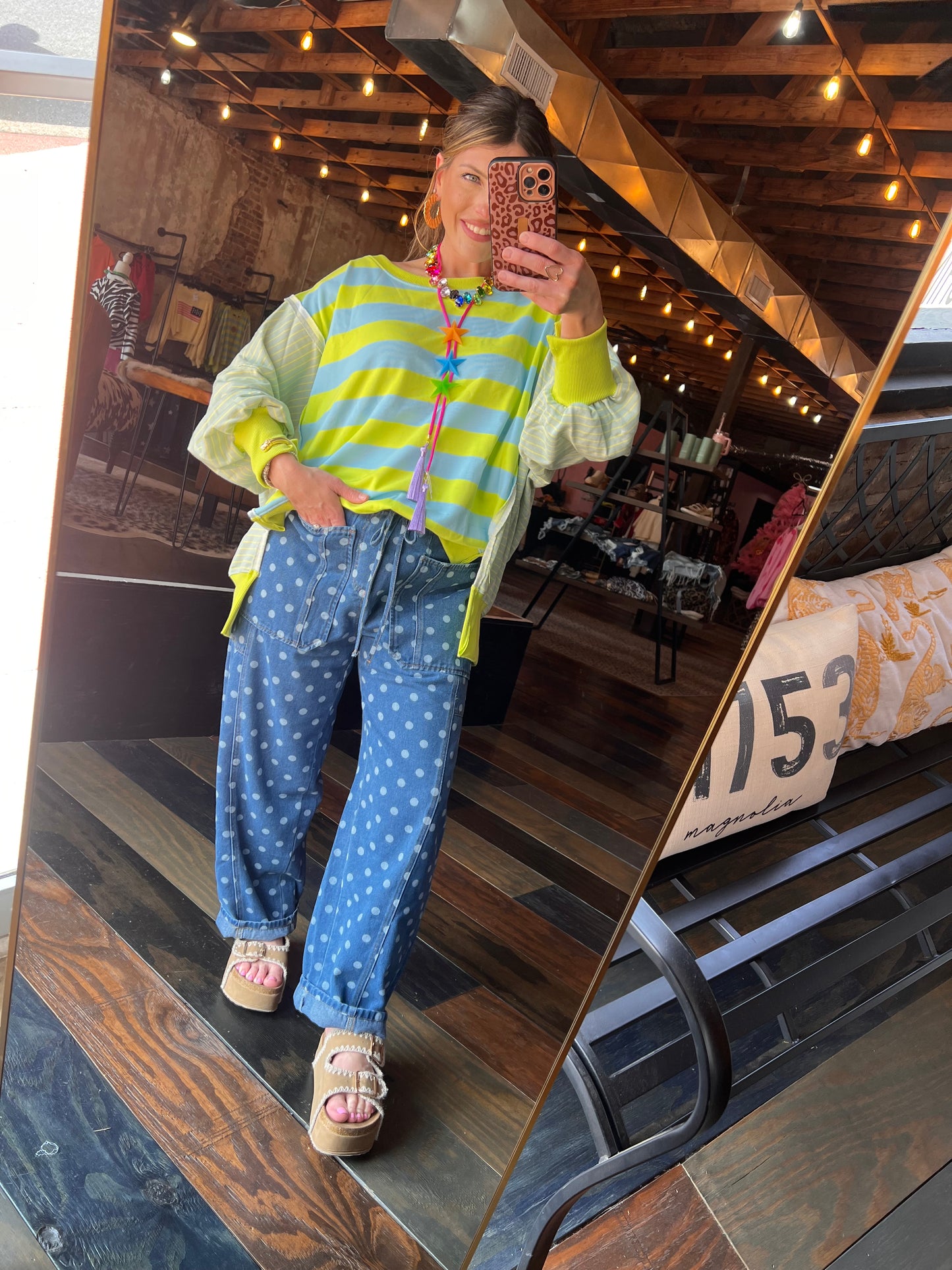 Stripe Mixed Loose Fit Top