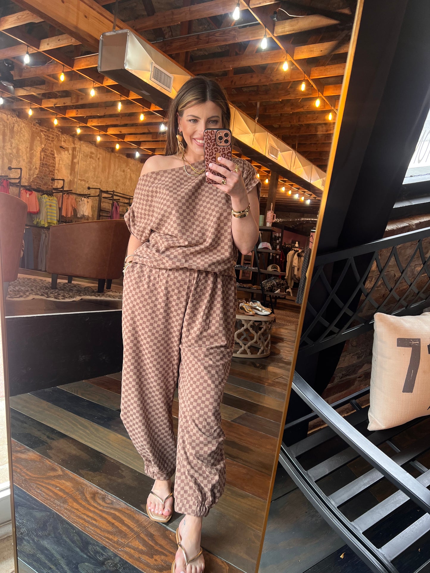 CHECKERED FRENCH TERRY SET