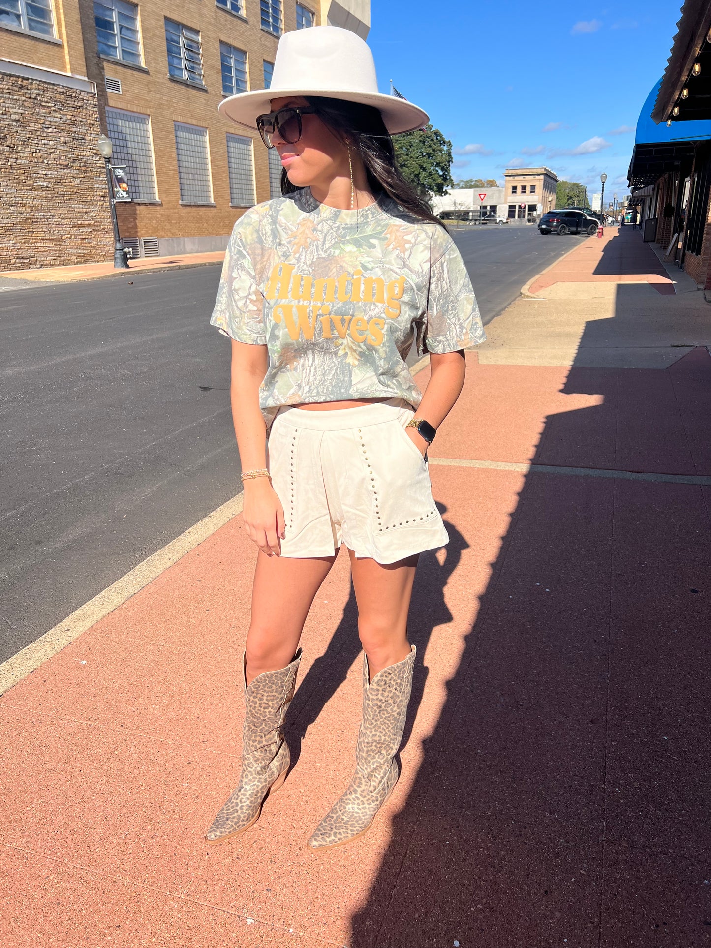 Studded Suede Skort