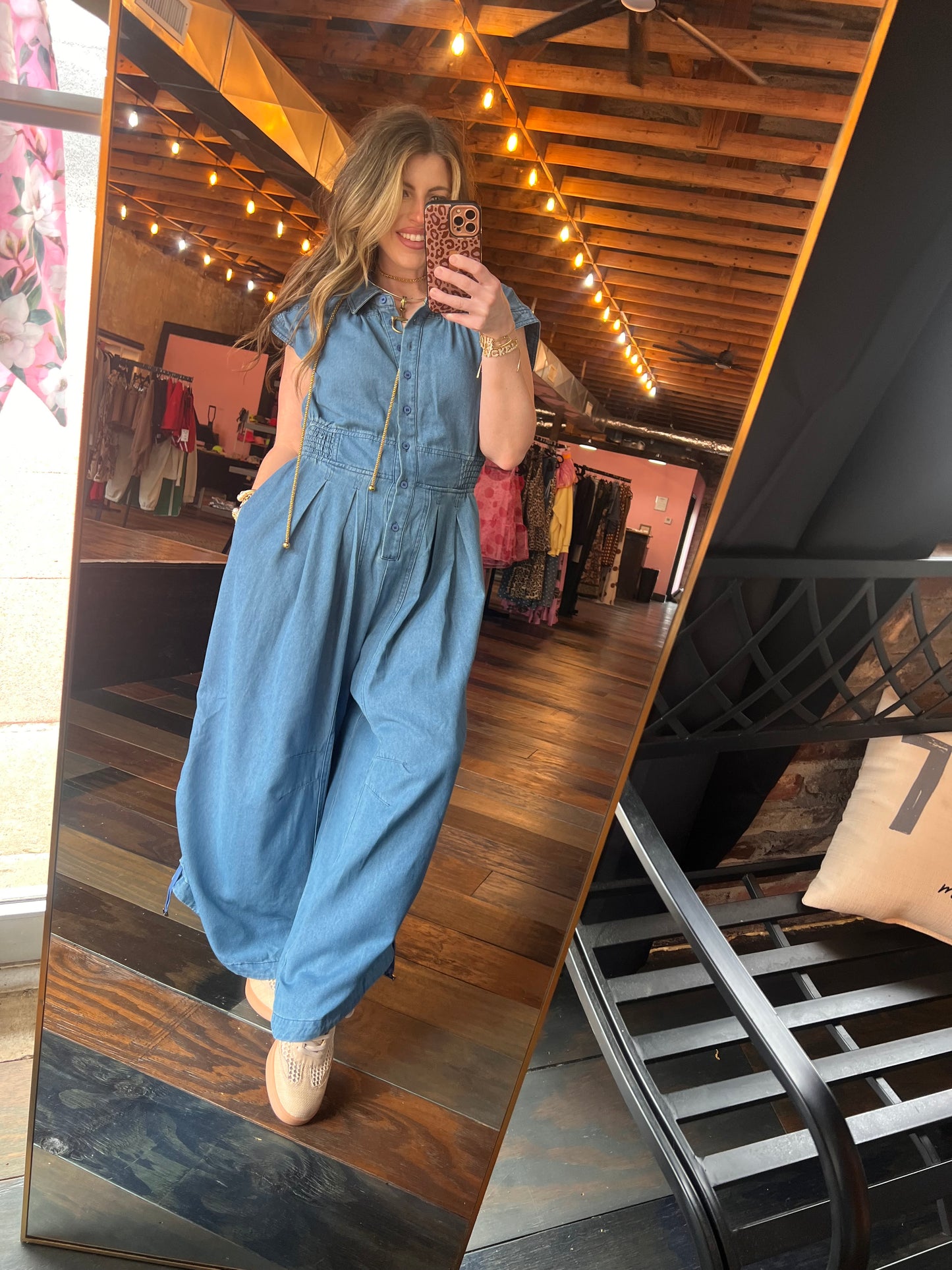 DENIM BUTTONDOWN JUMPSUIT