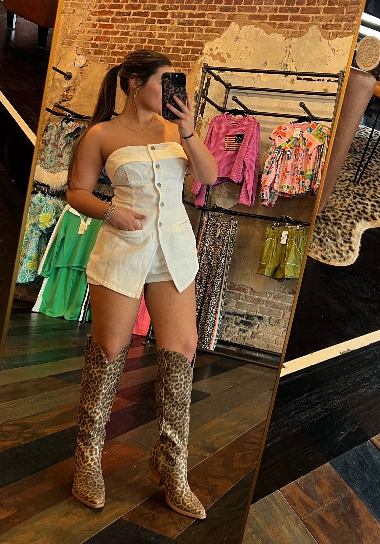 STRAPLESS WHITE DENIM ROMPER