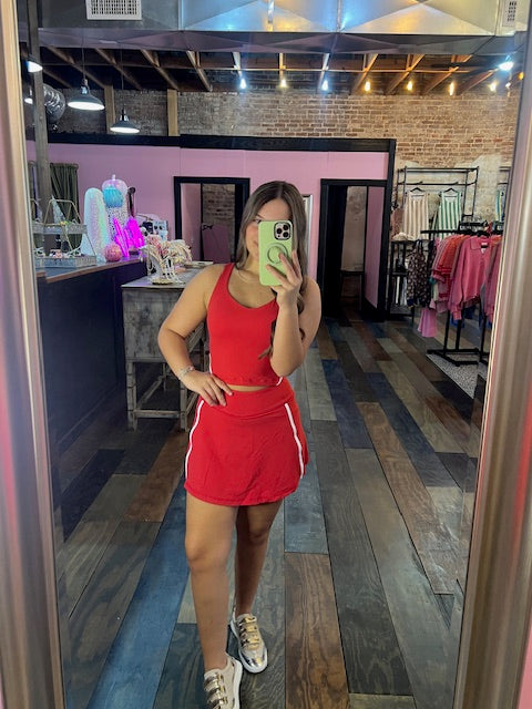 STRIPE BUTTER SKORT SET