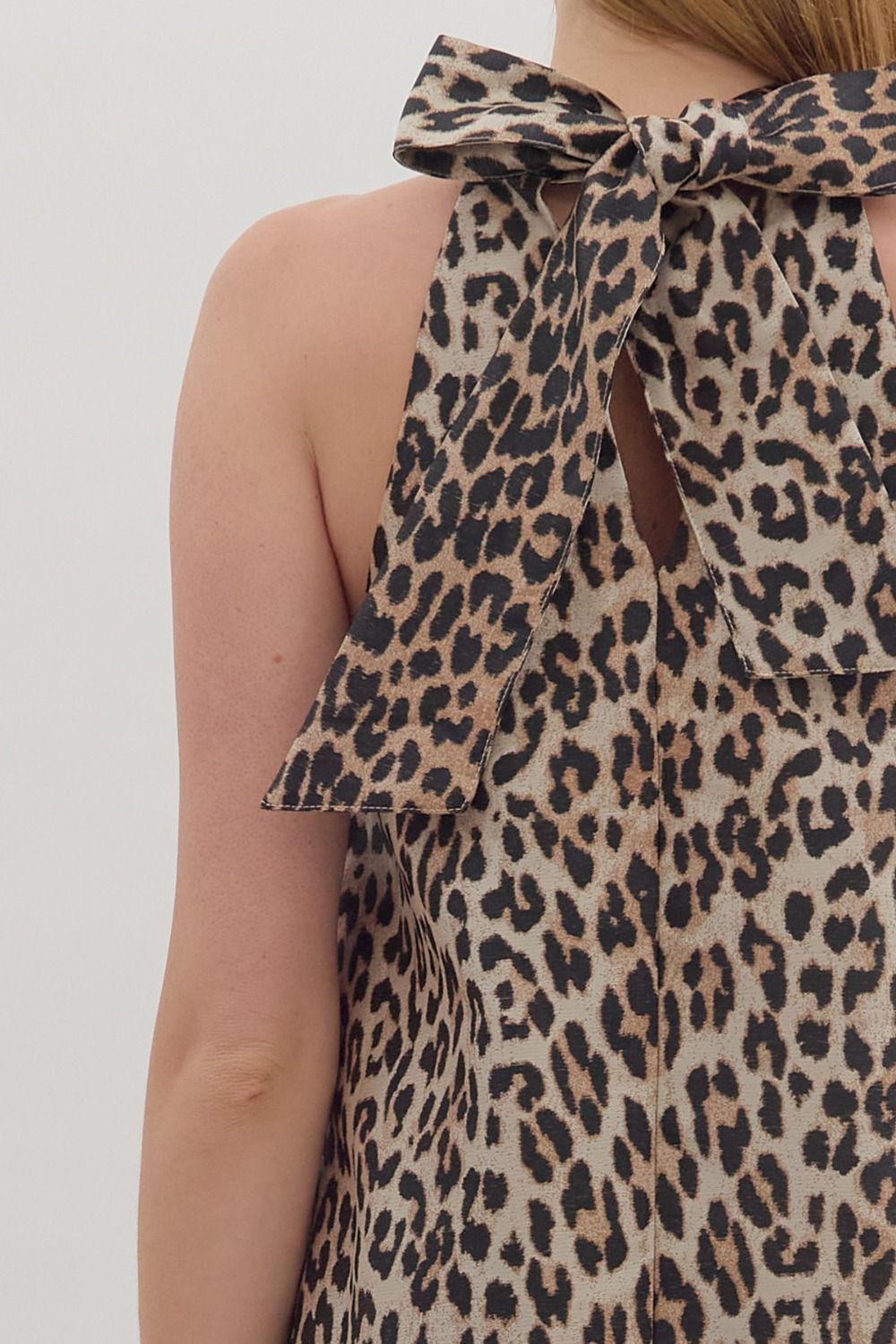 LEOPARD HALTER DRESS