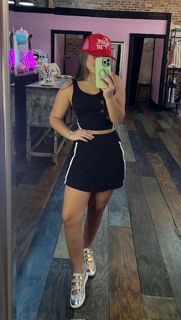 STRIPE BUTTER SKORT SET
