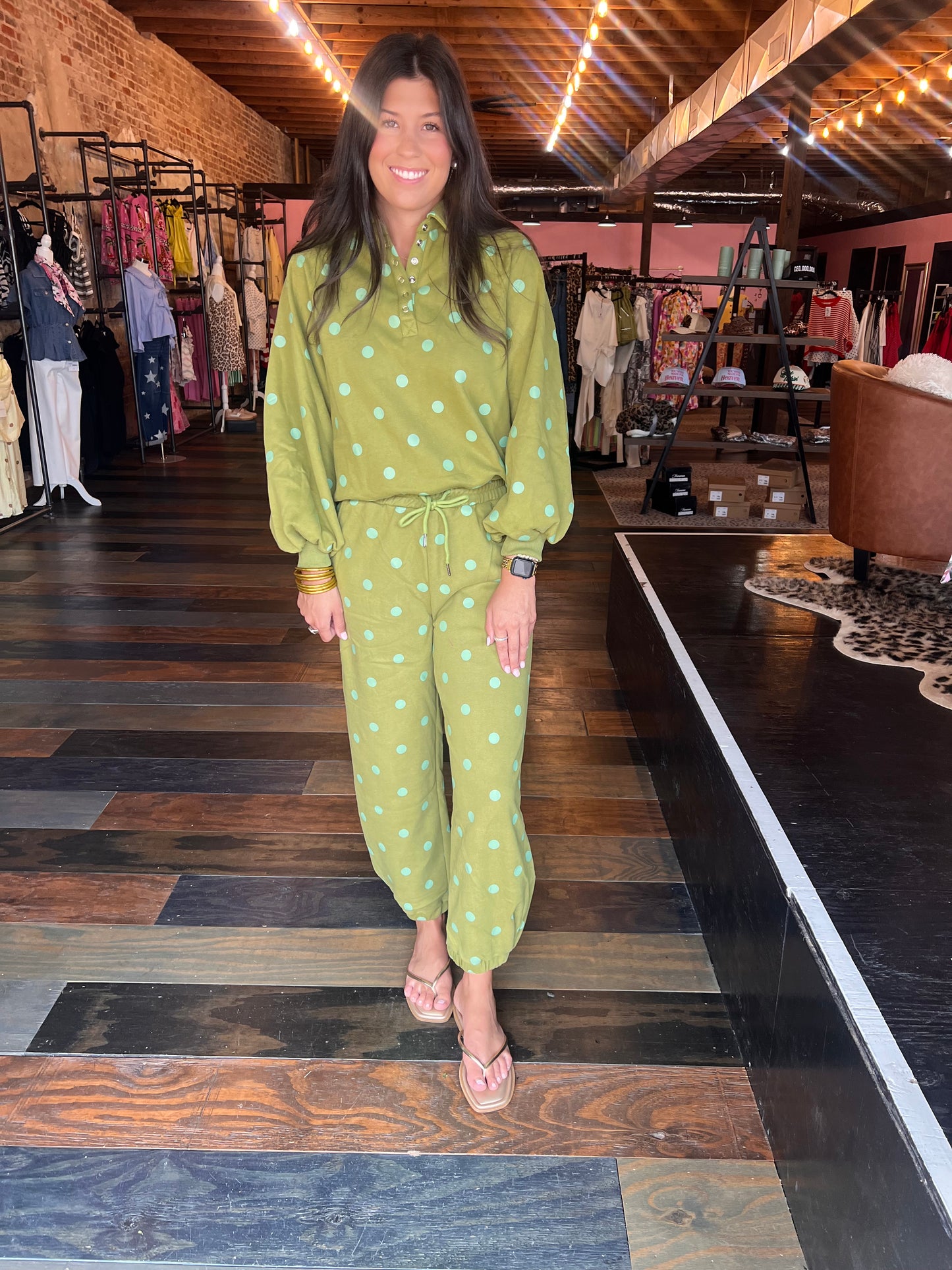 OLIVE/LIME PLAYFUL DOT LOUNGE SET