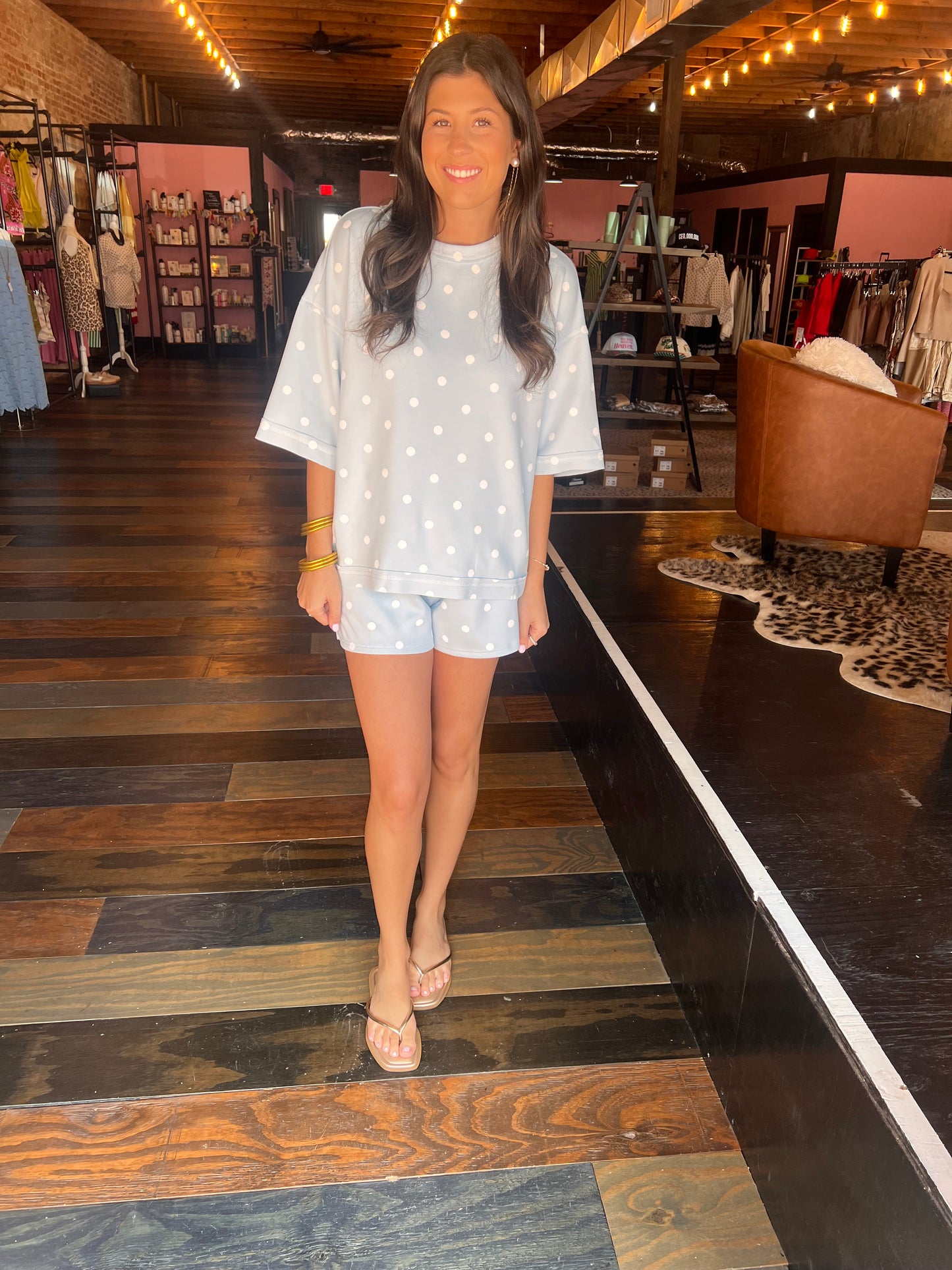 POLKA DOT SCUBA SHORTS SET