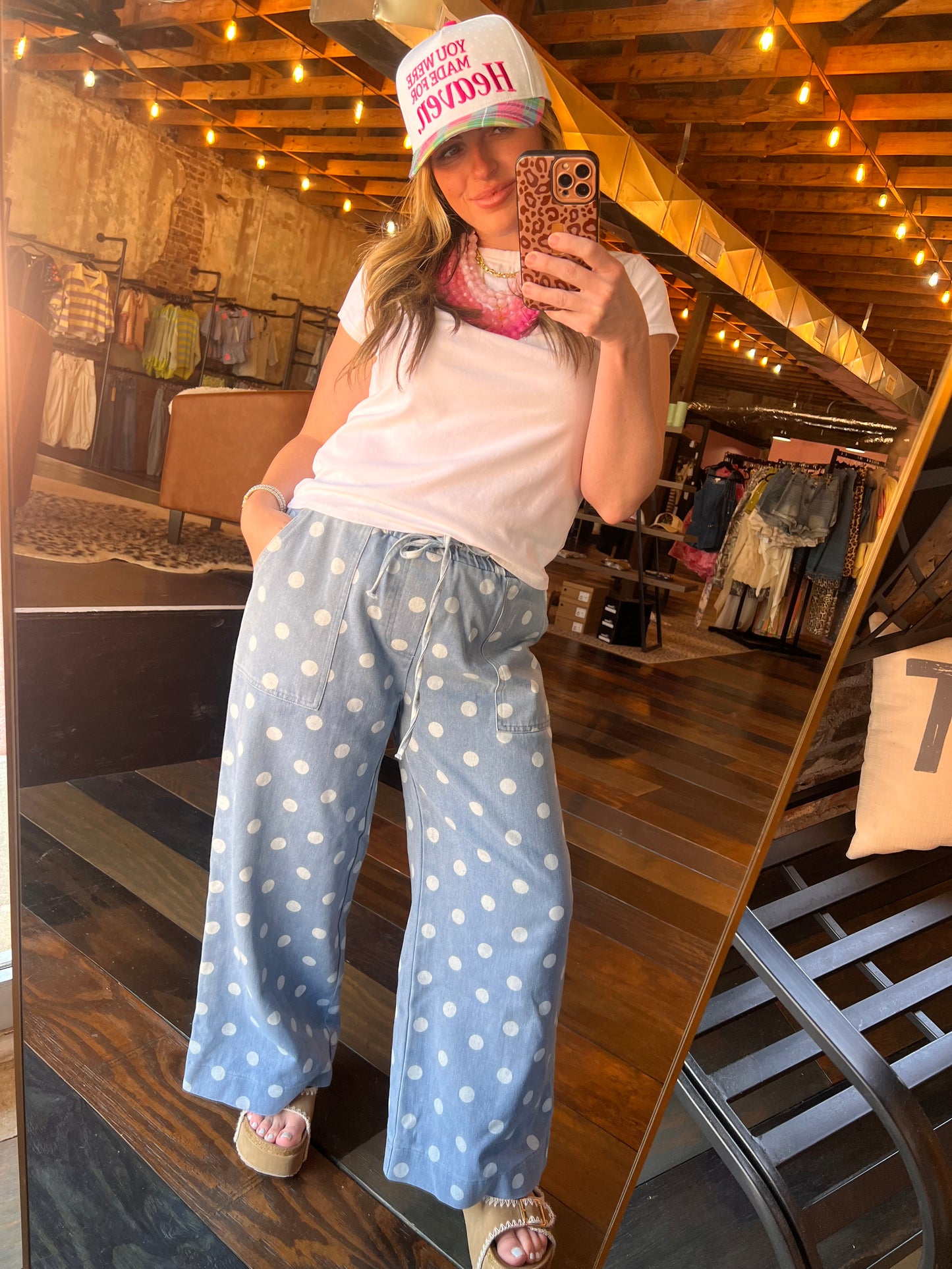 POLKADOT WIDE LEG PANTS