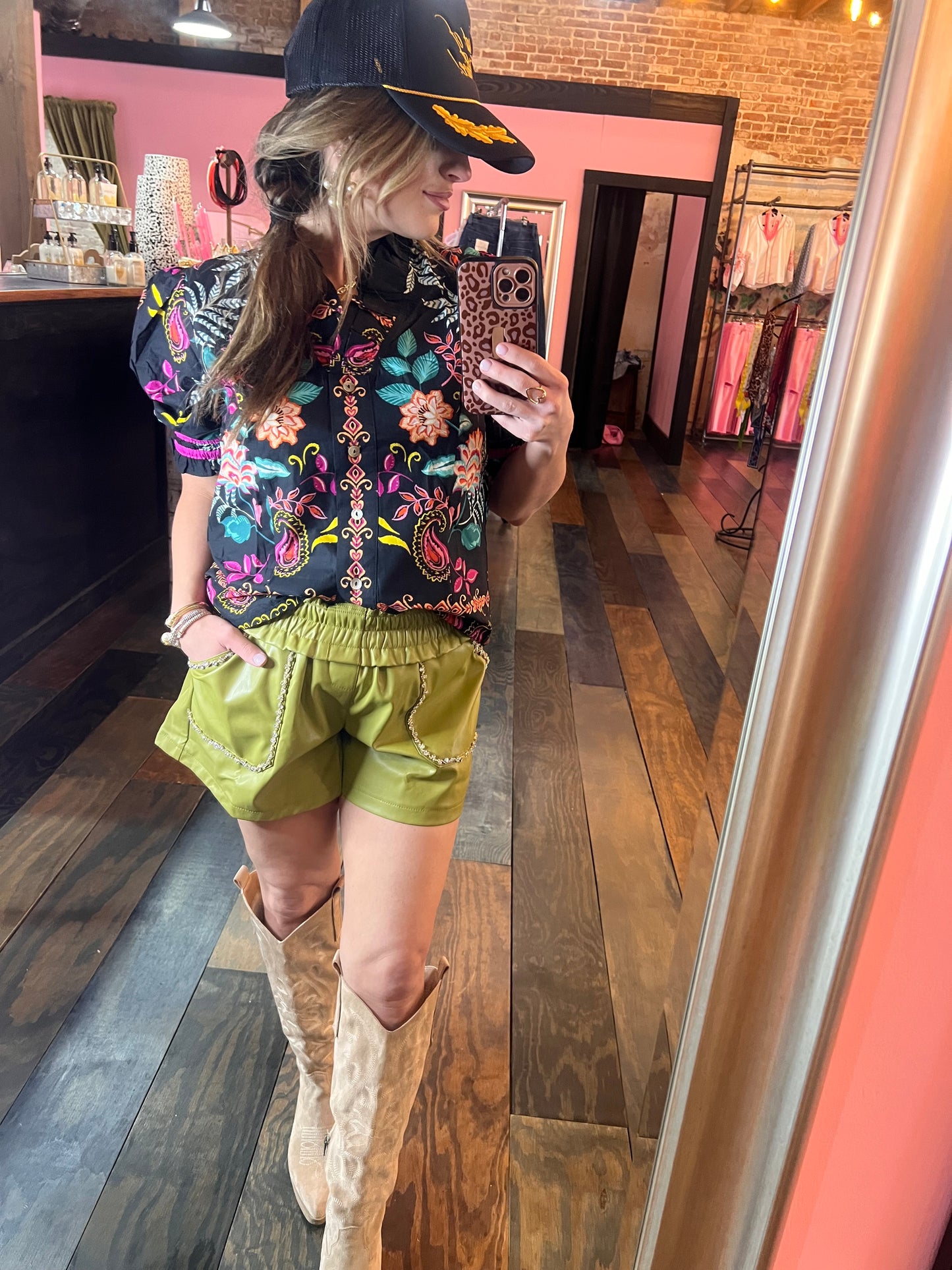 Botanic Paisley Print Puff Sleeve Top