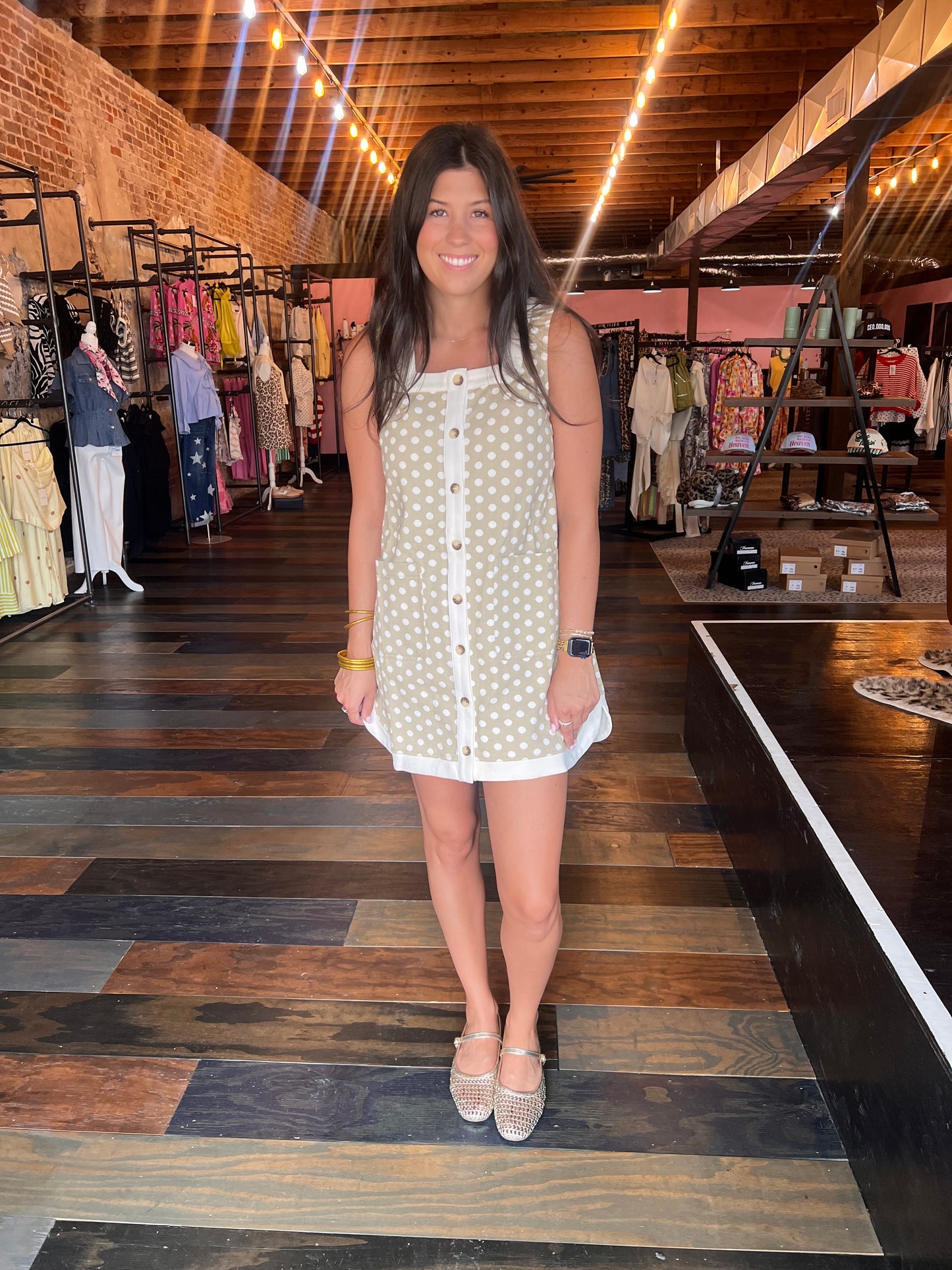 LATTE & DOTS MINI DRESS