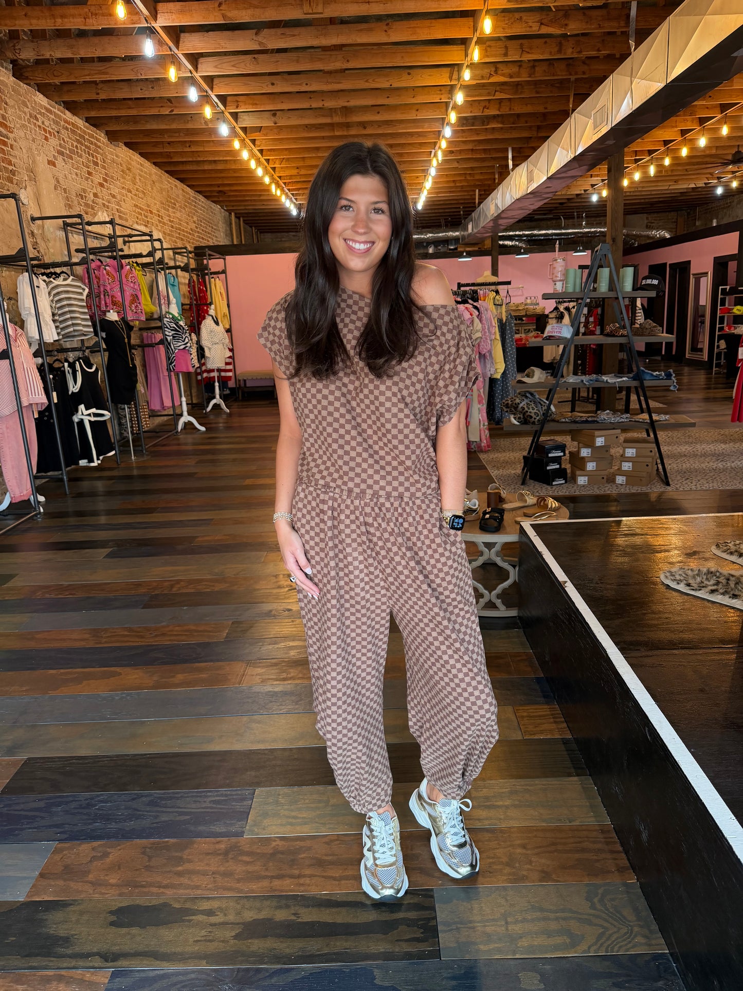 CHECKERED FRENCH TERRY SET