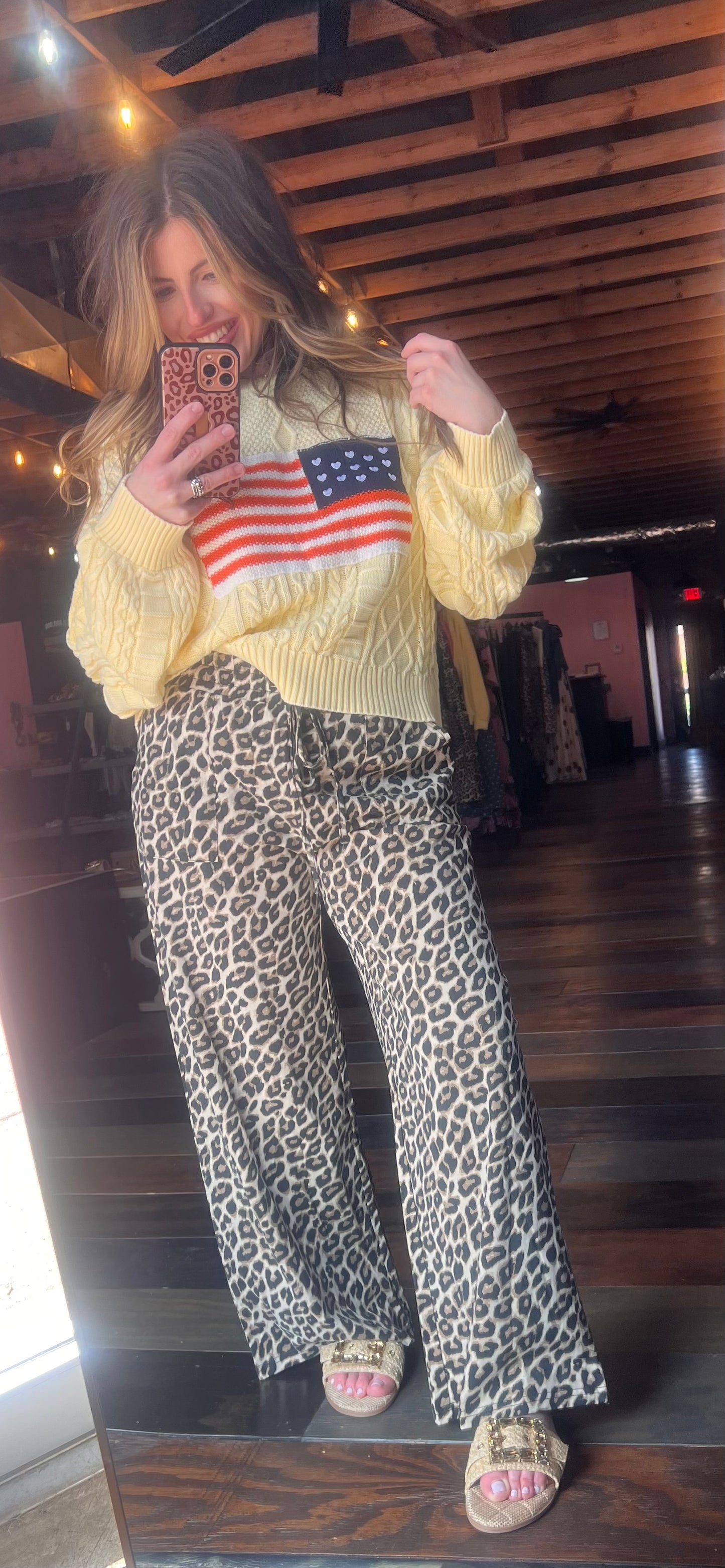 LEOPARD DRAW STRING PANTS