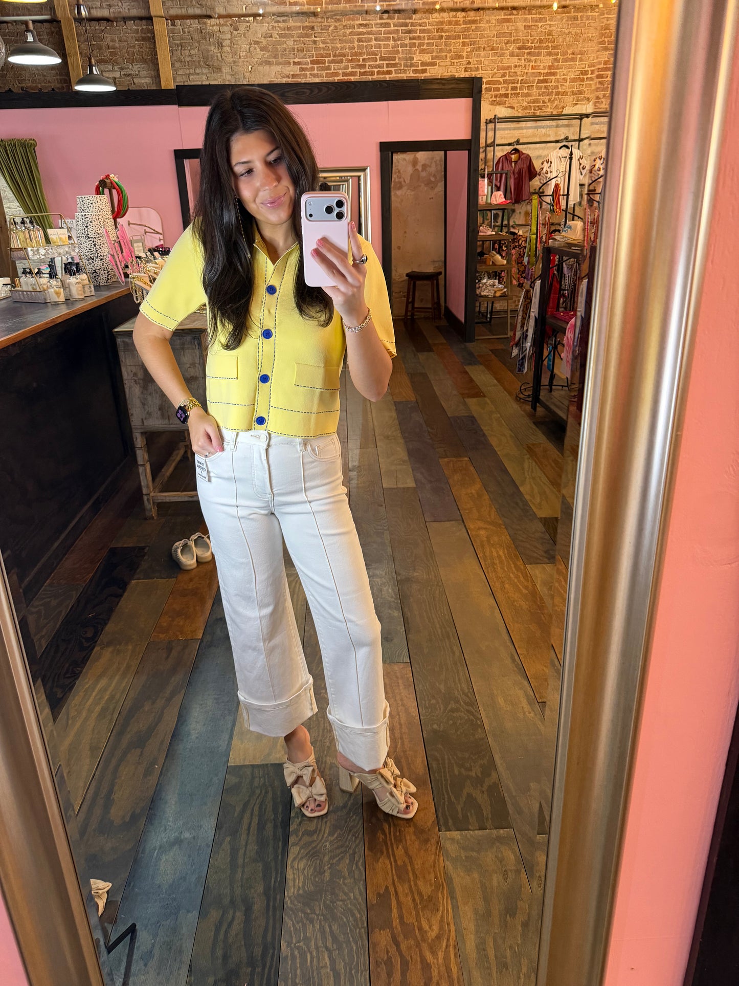 CREAM HIGH RISE WITH WIDE CUFF HEM