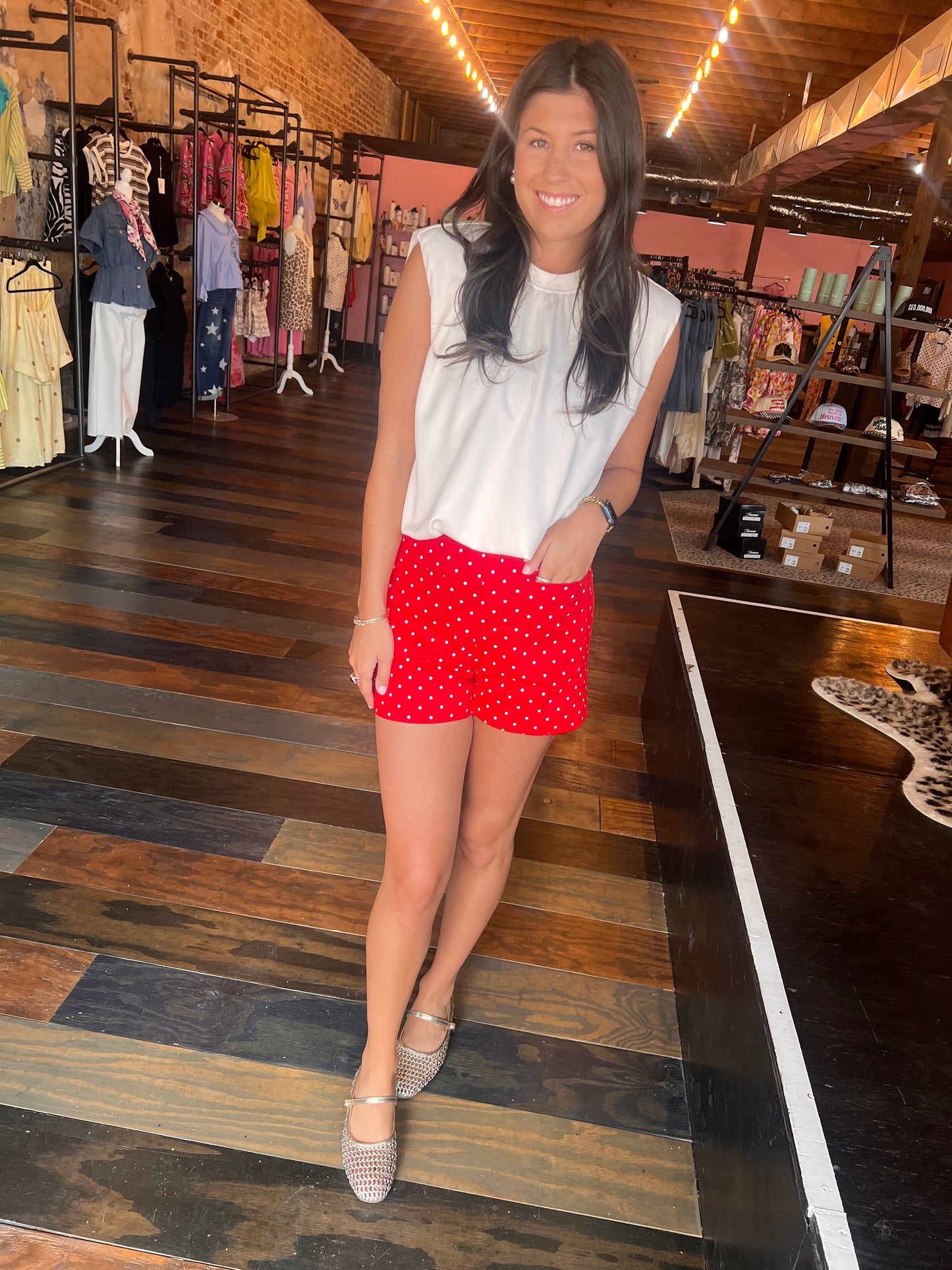 RED POLKA DOT SHORTS
