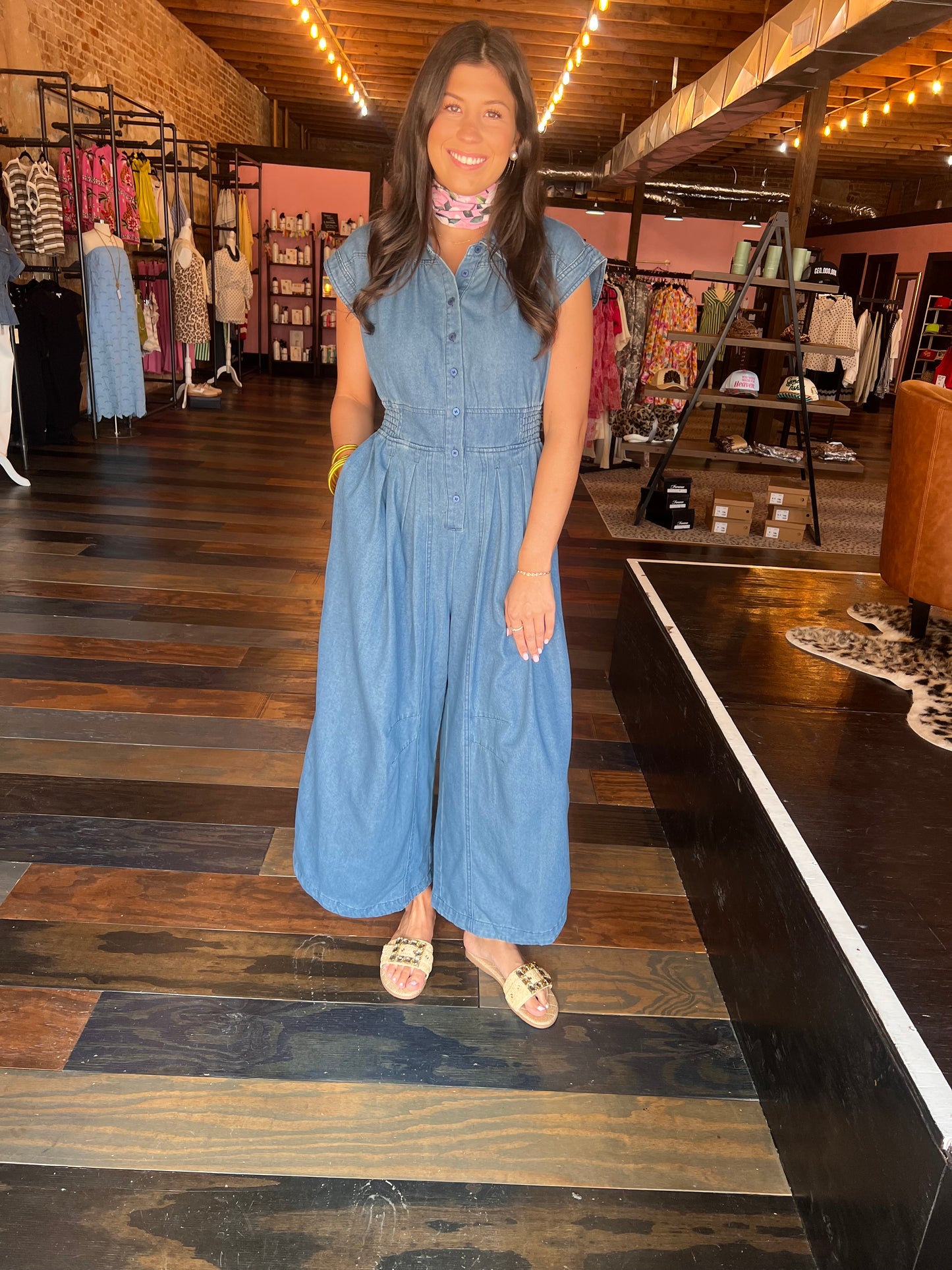 DENIM BUTTONDOWN JUMPSUIT