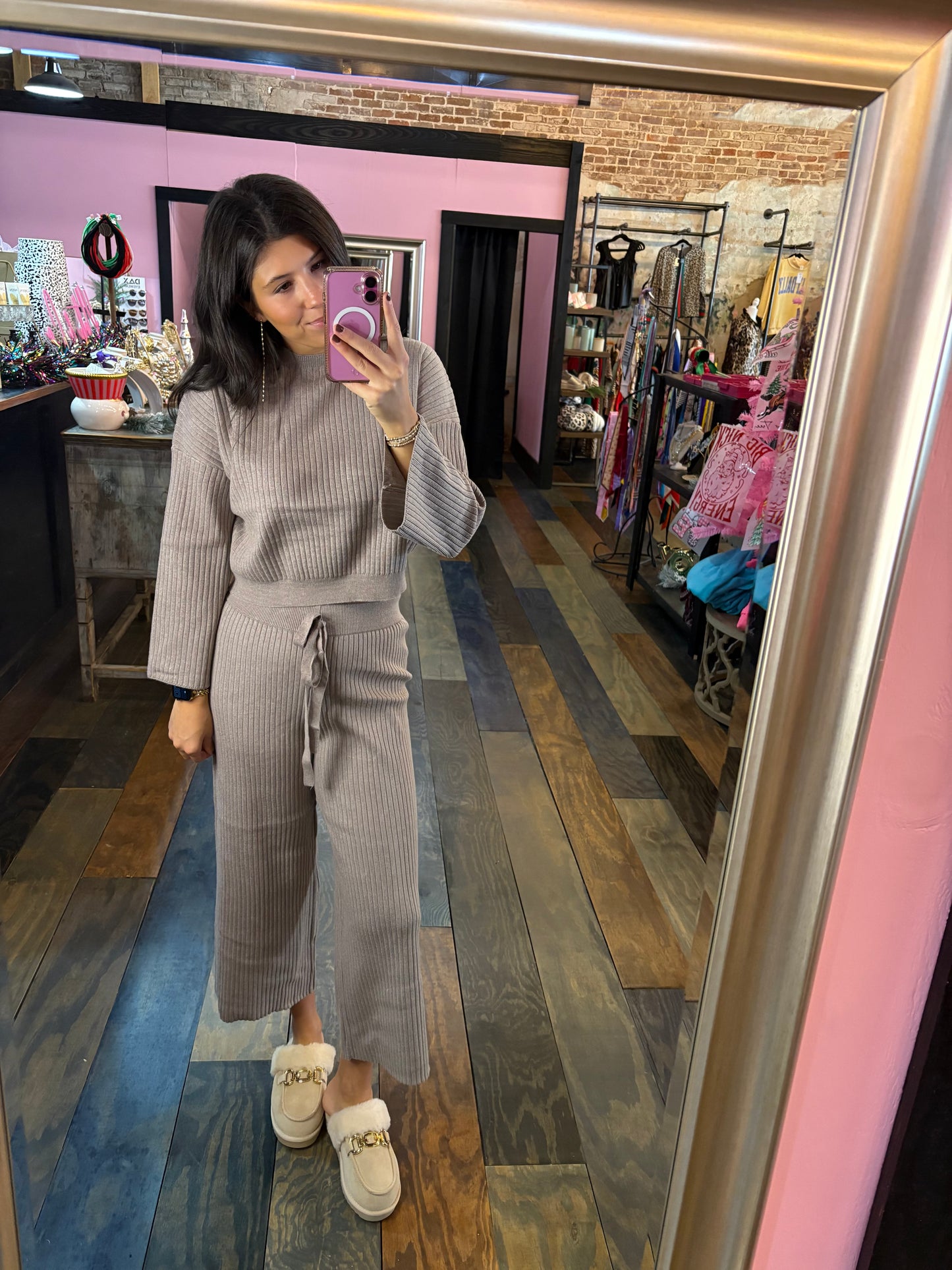 RIBBED KNIT SWEATER SET