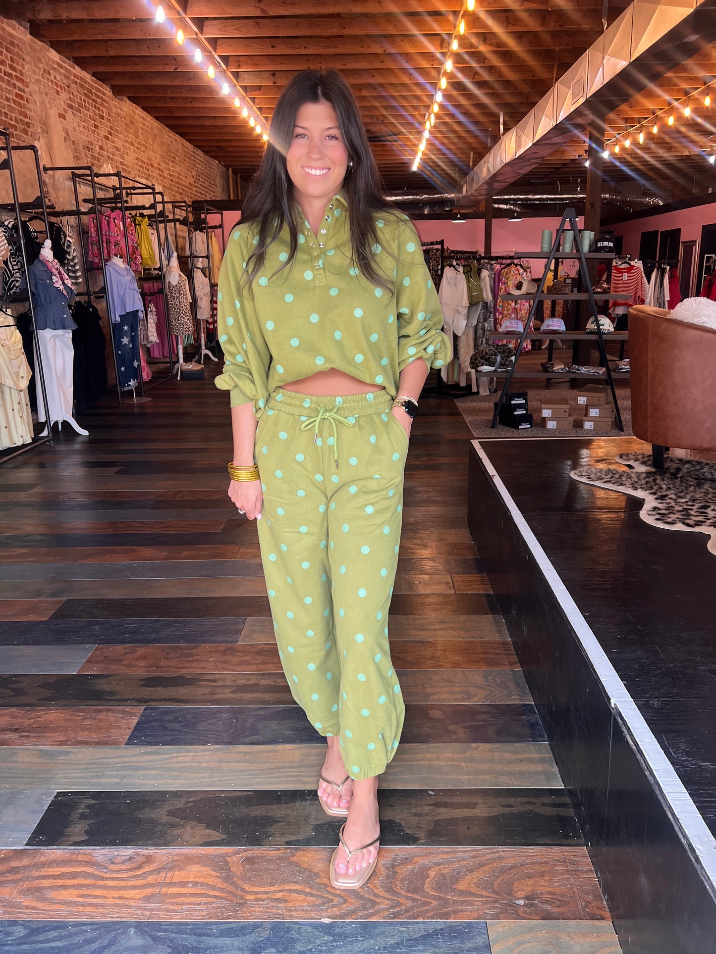 OLIVE/LIME PLAYFUL DOT LOUNGE SET