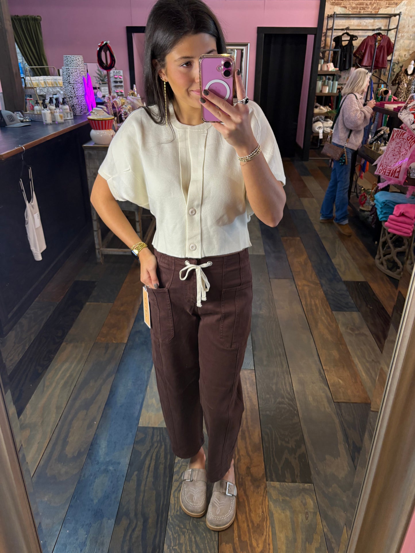 2 BUTTON SHORT SLEEVE CARDI