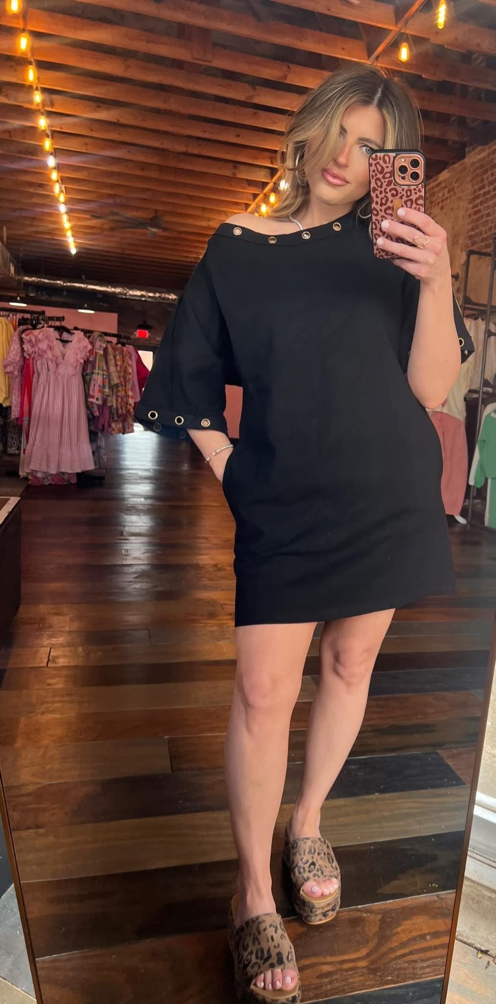GROMMET MINI DRESS