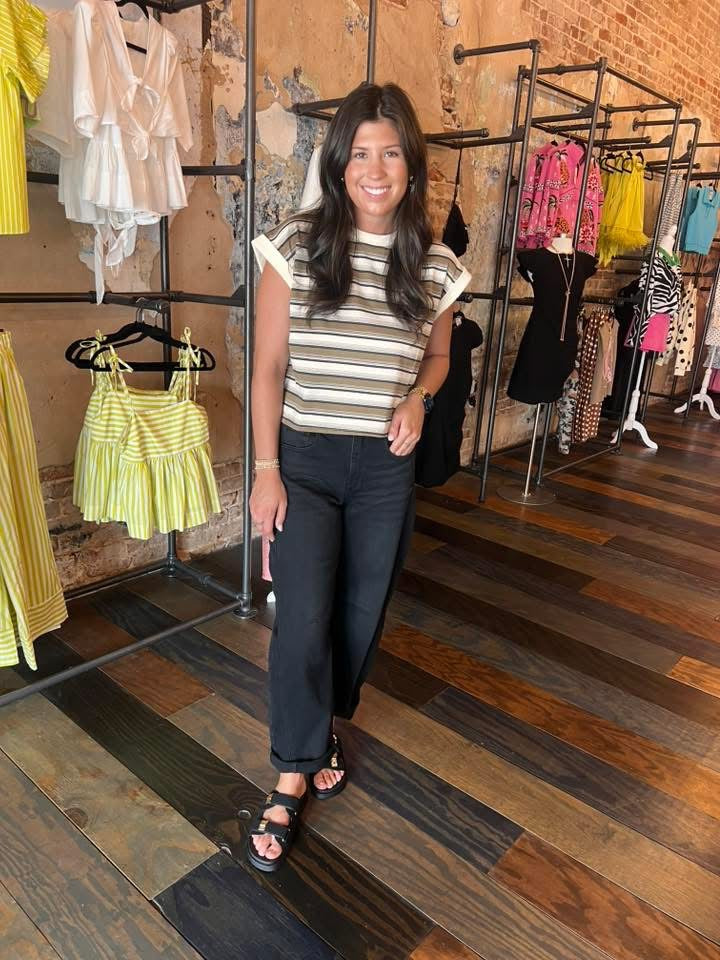 CREAM MULTI STRIPE TOP