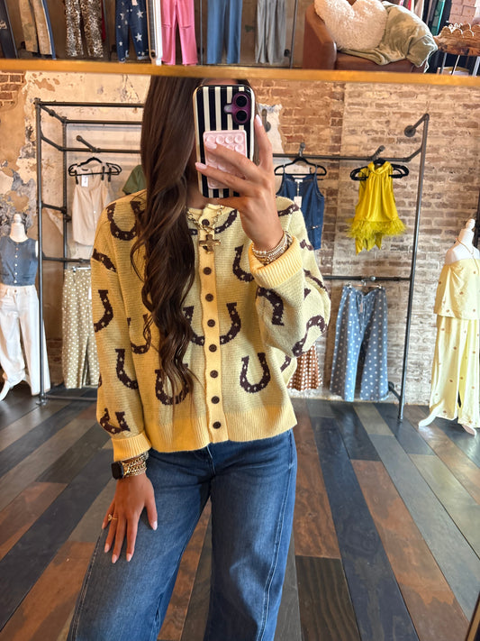 GIDDY UP BUTTONED SWEATER