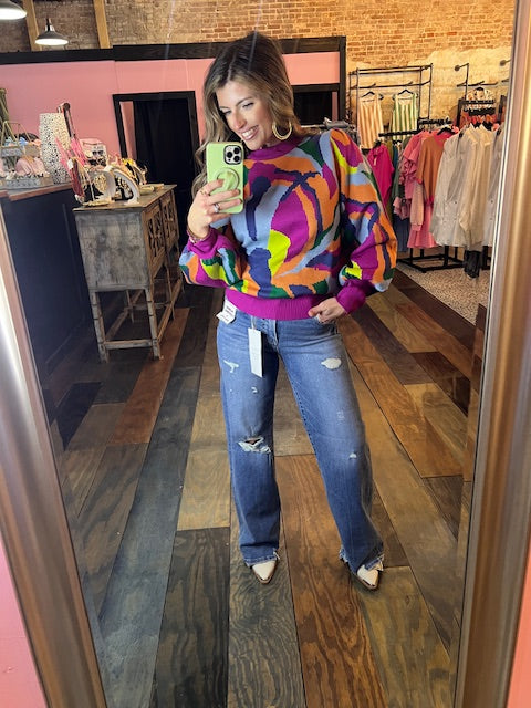 POP OF MAGENTA SWEATER