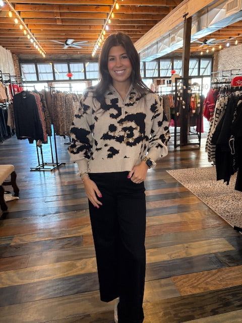 TAUPE ANIMAL PULLOVER