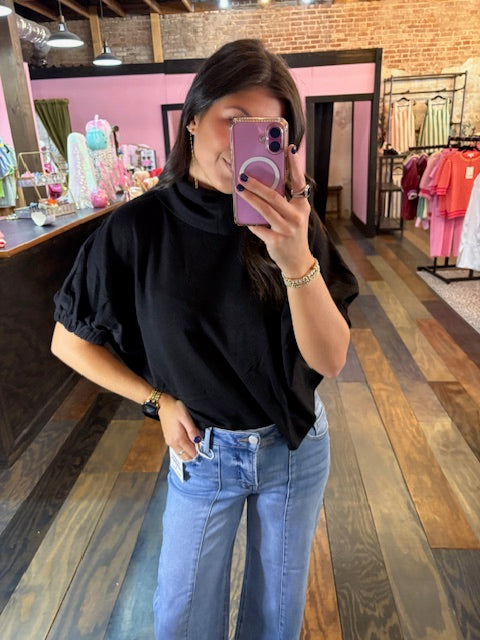 MOCK NECK KNIT TOP
