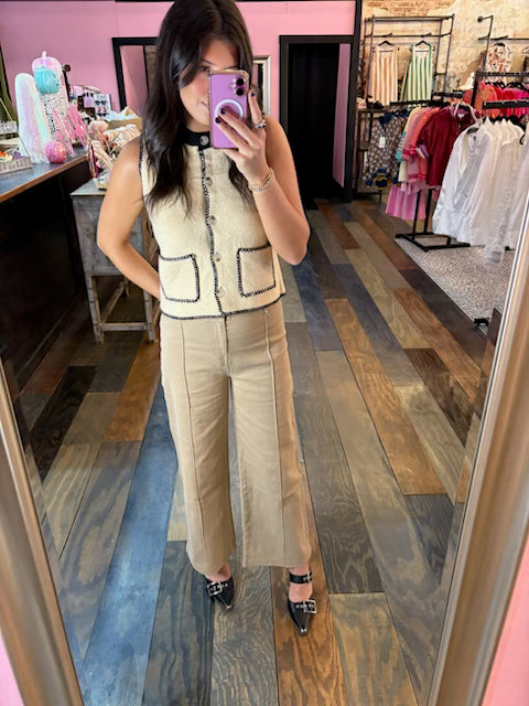HIGH WAISTED CAMEL PANT