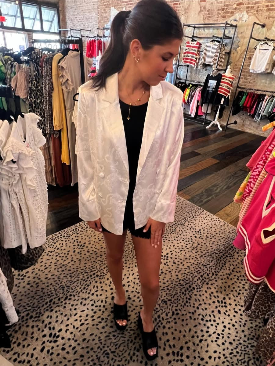 WHITE LEOPARD BLAZER