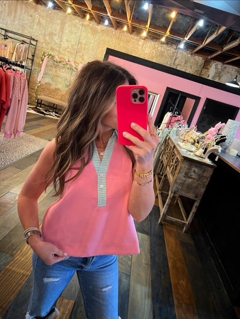 ENTRO PINK SLEEVELESS TOP