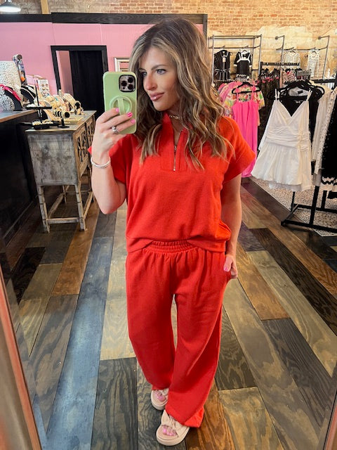 WIDE LEG HALF ZIP SET