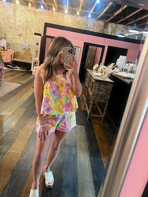 FLORAL 2PC SHORT SET