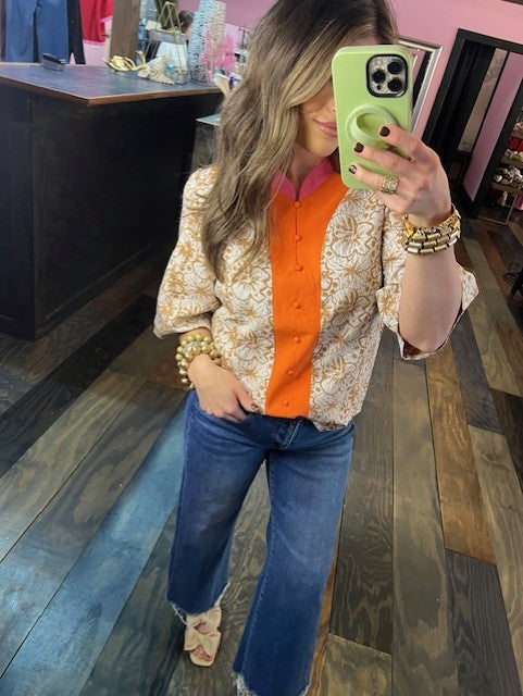 COLOR BLOCK FLORALTOP