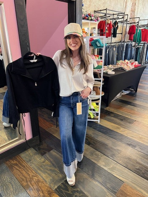 QUARTER ZIP DRAWSTRING TOP