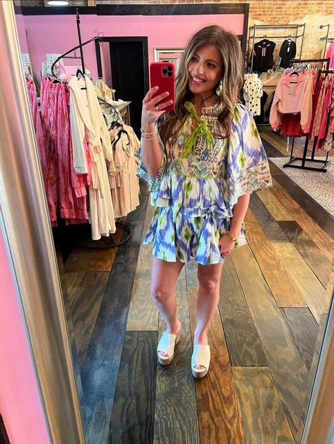 UMGEE PURPLE/LIME SKORT SET